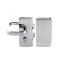 Stainless Steel Glass Door Lock with Lever Handles - Wall-to-Glass