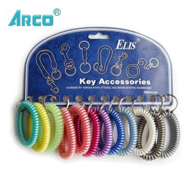 Pearl Color Plastic Wrist Coil Key Chain