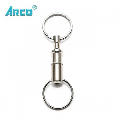 Key Holder with Ring, Brass Rod Shaped Pull-A-Part Key Holder